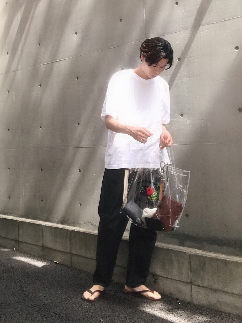 Taka___Hiroさんの「FRUIT OF THE LOOM CLEAR TOTE L SIZE（FRUIT OF THE LOOM）」を使ったコーディネート