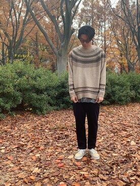 「CIAOPANIC TYPY（チャオパニックティピー）のアイテム（スラックス）」を使った、Taka___Hiroさん（メンズ・177cm）の冬コーディネート