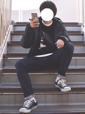 「レイヤードstyle」｜「アイテム（ダウンジャケット/コート）」を使った、すばるさん（メンズ・168cm）の冬コーディネート