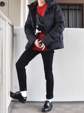 「GIVENCHY（ジバンシイ）のアイテム（チノパンツ）」を使った、すばるさん（メンズ・168cm）の冬コーディネート