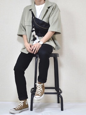 「GIVENCHY（ジバンシイ）のアイテム（パンツ）」を使った、すばるさん（メンズ・168cm）の夏コーディネート