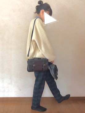 「ヘアアレンジ」｜「アイテム（ブルゾン）」を使った、おかゆさん（レディース・163cm）の冬コーディネート