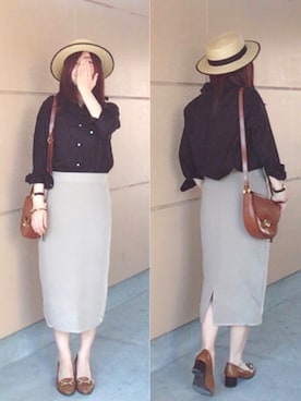 「SALON adam et rope'（サロン アダム エ ロペ）のアイテム（ハット）」を使った、noCo*さん（レディース・154cm）の春コーディネート