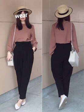 「SALON adam et rope'（サロン アダム エ ロペ）のアイテム（ハット）」を使った、noCo*さん（レディース・154cm）の春コーディネート