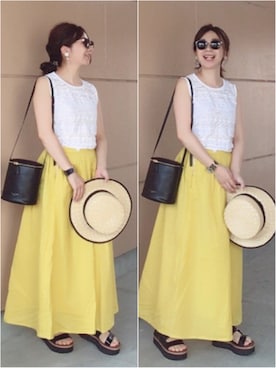 「SALON adam et rope'（サロン アダム エ ロペ）のアイテム（ハット）」を使った、noCo*さん（レディース・154cm）の夏コーディネート