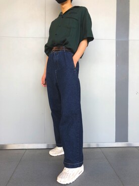 「FREAK'S STORE（フリークスストア）のアイテム（シャツ/ブラウス、グリーン系）」を使った、Ⓗilomuさん（メンズ・170cm）の秋コーディネート