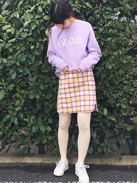 「アメリカ古着のアイテム（スカート、イエロー系）」を使った、HUG Harajukuさん（レディース・163cm）の冬コーディネート