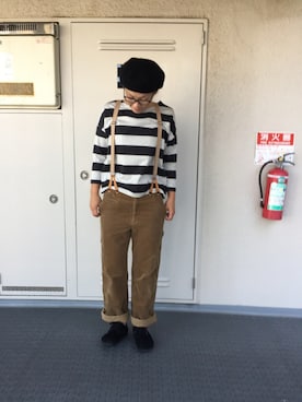 「無地党」｜「アイテム（ハンチング/ベレー帽）」を使った、Chi-☆さん（レディース・167cm）の秋コーディネート