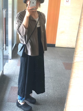 「無地党」｜「アイテム（その他アウター）」を使った、Chi-☆さん（レディース・167cm）の春コーディネート
