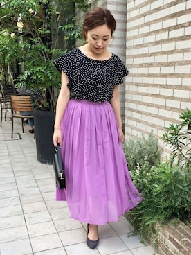 「お食事会」｜「アイテム（トップス）」を使った、Sachiさん（レディース・155cm）の夏コーディネート