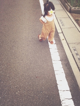 「茶色」｜「アイテム（サロペット/オーバーオール）」を使った、♔Hinami♔さん（キッズ・80cm）の夏コーディネート