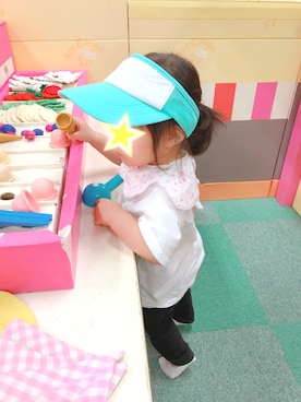 「サンバイザー」｜「アイテム（その他）」を使った、♔Hinami♔さん（キッズ・80cm）の秋コーディネート