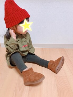 「1歳半」｜「アイテム（ニットキャップ/ビーニー）」を使った、♔Hinami♔さん（キッズ・80cm）の秋コーディネート