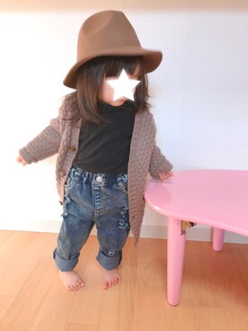 「SM2（エスエムツー）のアイテム（ジャケット/アウター）」を使った、♔Hinami♔さん（キッズ・80cm）の秋コーディネート