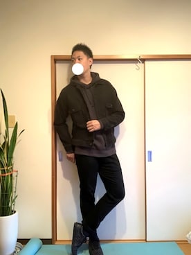 「Abercrombie&Fitch（アバークロンビーアンドフィッチ）のアイテム（パーカー）」を使った、すけさん（メンズ・188cm）の秋コーディネート