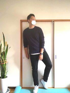 「Abercrombie&Fitch（アバークロンビーアンドフィッチ）のアイテム（Tシャツ/カットソー）」を使った、すけさん（メンズ・188cm）の秋コーディネート