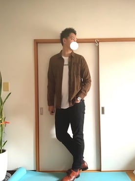 「Abercrombie&Fitch（アバークロンビーアンドフィッチ）のアイテム（Tシャツ/カットソー）」を使った、すけさん（メンズ・188cm）の秋コーディネート