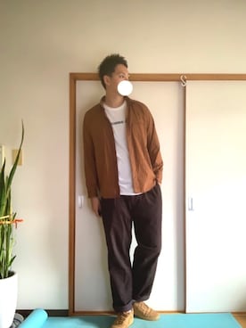「Abercrombie&Fitch（アバークロンビーアンドフィッチ）のアイテム（Tシャツ/カットソー）」を使った、すけさん（メンズ・188cm）の秋コーディネート