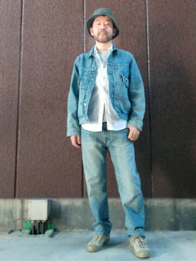 「サファリハット」｜「アイテム（ジャケット/アウター）」を使った、addict(s)さん（メンズ・178cm）の冬コーディネート