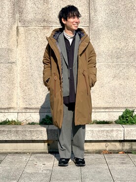 「BEAMS LIGHTS」｜「アイテム（ダウンジャケット/コート）」を使った、TAMBATA NAOTOさん（メンズ・171cm）の秋コーディネート