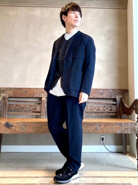 「BEAMS LIGHTS」｜「アイテム（ダウンジャケット/コート）」を使った、TAMBATA NAOTOさん（メンズ・171cm）の冬コーディネート