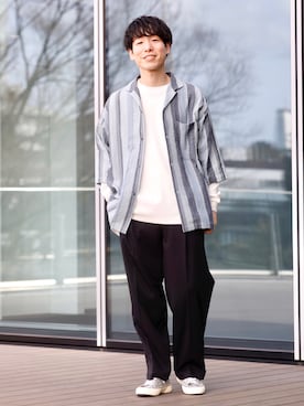 「SPERGA（スペルガ）のアイテム（シューズ）」を使った、TAMBATA NAOTOさん（メンズ・171cm）の春コーディネート