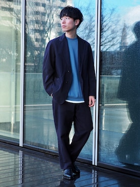 「COMOLI（コモリ）のアイテム（ジャケット/アウター）」を使った、TAMBATA NAOTOさん（メンズ・171cm）の春コーディネート