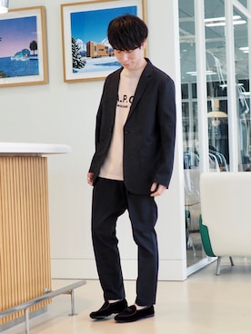 「A.P.C.（アーペーセー）のアイテム」を使った、TAMBATA NAOTOさん（メンズ・171cm）の春コーディネート