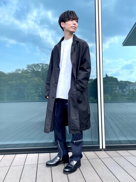 「BEAMS LIGHTS」｜「アイテム（ステンカラーコート）」を使った、TAMBATA NAOTOさん（メンズ・171cm）の春コーディネート