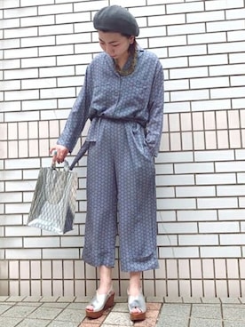 「SHIPS（シップス）のアイテム（サロペット/オーバーオール）」を使った、髙見さん（レディース・160cm）の春コーディネート