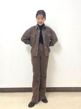 「RECOMMEND  ITEM STYLING」｜「アイテム（パンツ）」を使った、Mao Watanabeさん（レディース・151cm）の冬コーディネート