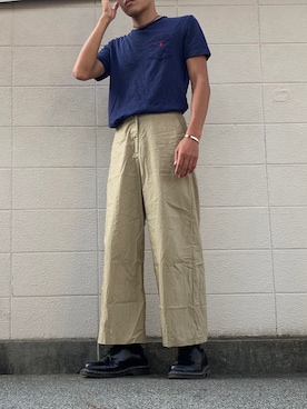 「STRAWBERRY-FIELDS（ストロベリーフィールズ）のアイテム（パンツ）」を使った、mashaさん（メンズ・173cm）の夏コーディネート