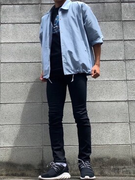 「ストリートカジュアル」｜「アイテム（その他アウター）」を使った、mashaさん（メンズ・173cm）の夏コーディネート