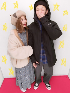 「USJ」｜「アイテム（ブルゾン）」を使った、ゆっきーさん（レディース・153cm）の冬コーディネート