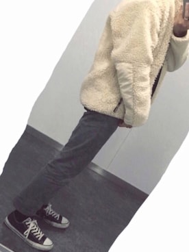 「ボアフリース」｜「アイテム（アクセサリー）」を使った、ぽ こ た 。さん（メンズ・173cm）の秋コーディネート