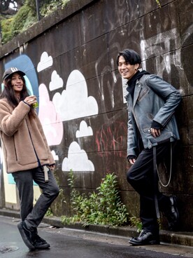 「JOHN MOORE（ジョンムーア）のアイテム」を使った、KULO さん（メンズ・180cm）の冬コーディネート