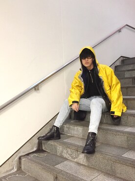 「TOMMY HILFIGER（トミーヒルフィガー）のアイテム（ジャケット/アウター）」を使った、KULO さん（メンズ・180cm）の冬コーディネート