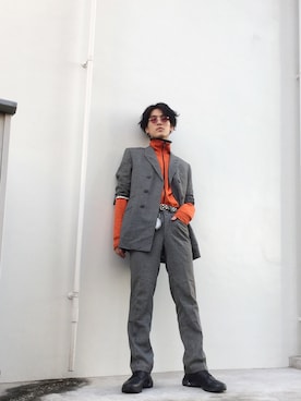 「mythography（ミソグラフィー）のアイテム」を使った、KULO さん（メンズ・180cm）の冬コーディネート