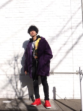 「doublet（ダブレット）のアイテム（シューズ）」を使った、KULO さん（メンズ・180cm）の冬コーディネート