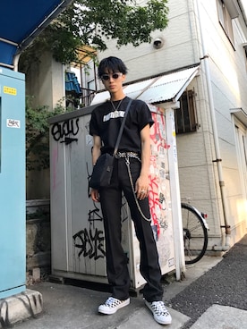 「MYne（マイン）のアイテム」を使った、KULO さん（メンズ・180cm）の夏コーディネート