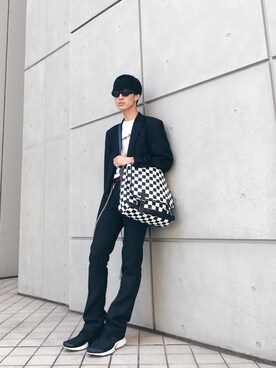 「秋冬」｜「アイテム（セットアップ）」を使った、KULO さん（メンズ・180cm）の秋コーディネート