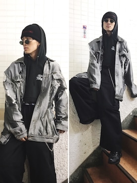 「LONELY/論理（ロンリー）のアイテム」を使った、KULO さん（メンズ・180cm）の秋コーディネート