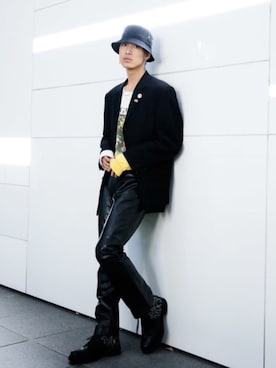 「mythography（ミソグラフィー）のアイテム」を使った、KULO さん（メンズ・180cm）の冬コーディネート