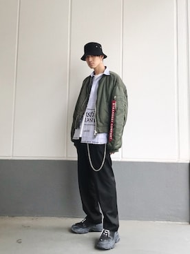「doublet（ダブレット）のアイテム（シャツ/ブラウス）」を使った、KULO さん（メンズ・180cm）の冬コーディネート
