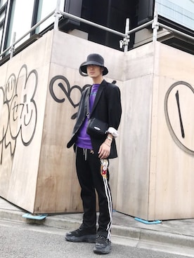 「doublet（ダブレット）のアイテム（パンツ）」を使った、KULO さん（メンズ・180cm）の春コーディネート