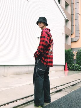「LAD MUSICIAN（ラッドミュージシャン）のアイテム（帽子）」を使った、KULO さん（メンズ・180cm）の秋コーディネート