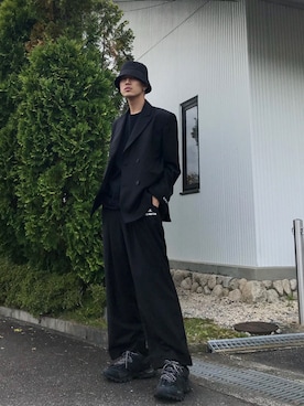 「LAD MUSICIAN（ラッドミュージシャン）のアイテム（帽子）」を使った、KULO さん（メンズ・180cm）の秋コーディネート