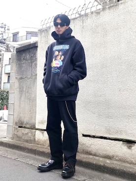 「HUGO（ヒューゴ）のアイテム（シューズ）」を使った、KULO さん（メンズ・180cm）の冬コーディネート