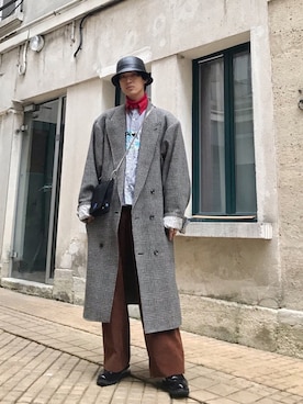 「ADER error（アーダーエラー）のアイテム（バッグ）」を使った、KULO さん（メンズ・180cm）の冬コーディネート