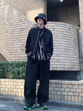 「ADER error（アーダーエラー）のアイテム（帽子）」を使った、KULO さん（メンズ・180cm）の冬コーディネート